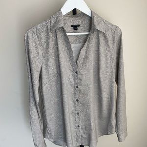 Ann Taylor Silver Rings Blouse